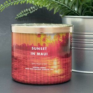 BBW Sunset In Maui Bath & Body Works 3 Wick Candle